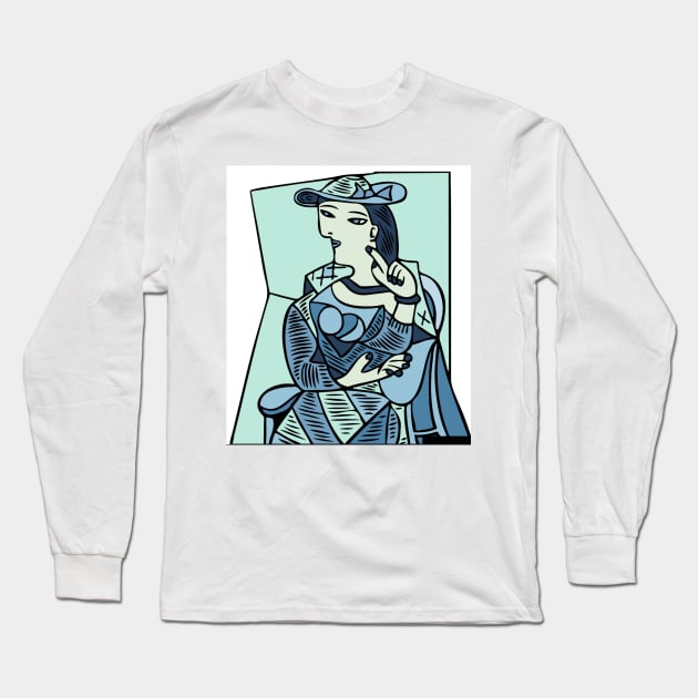 portrait cubism Long Sleeve T-Shirt by MGphotoart